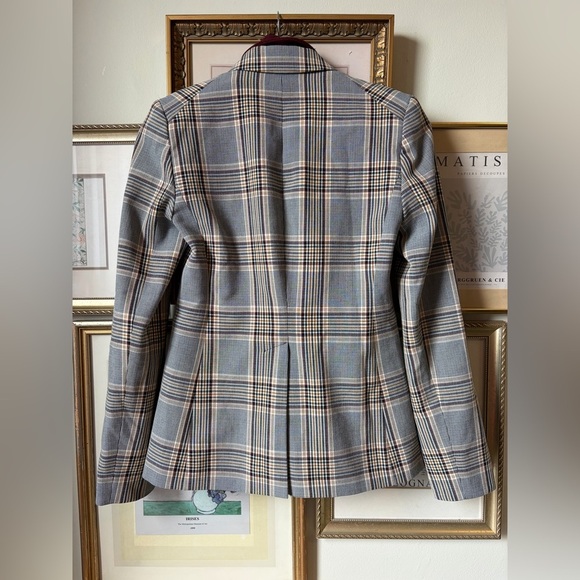 Veronica Beard Steele Dickey Plaid Jacket Blazer w/ maroon Dickey insert size 0 - Picture 9 of 14